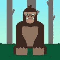 Griesgrämiger Gorilla